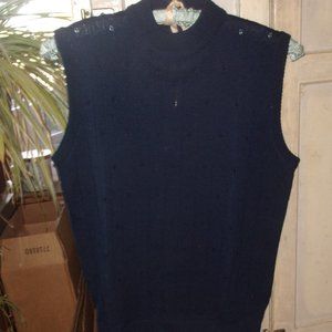 Vintage Talbott Lustra acrylic blue zipper back shirt jacket size 36